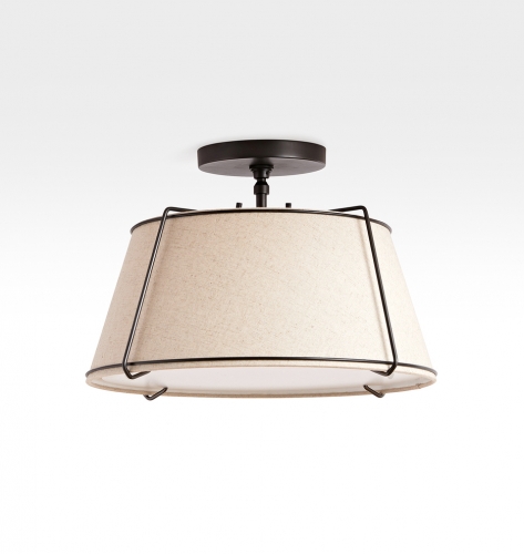 flush mount drum shade light product photo used in primary bedroom design