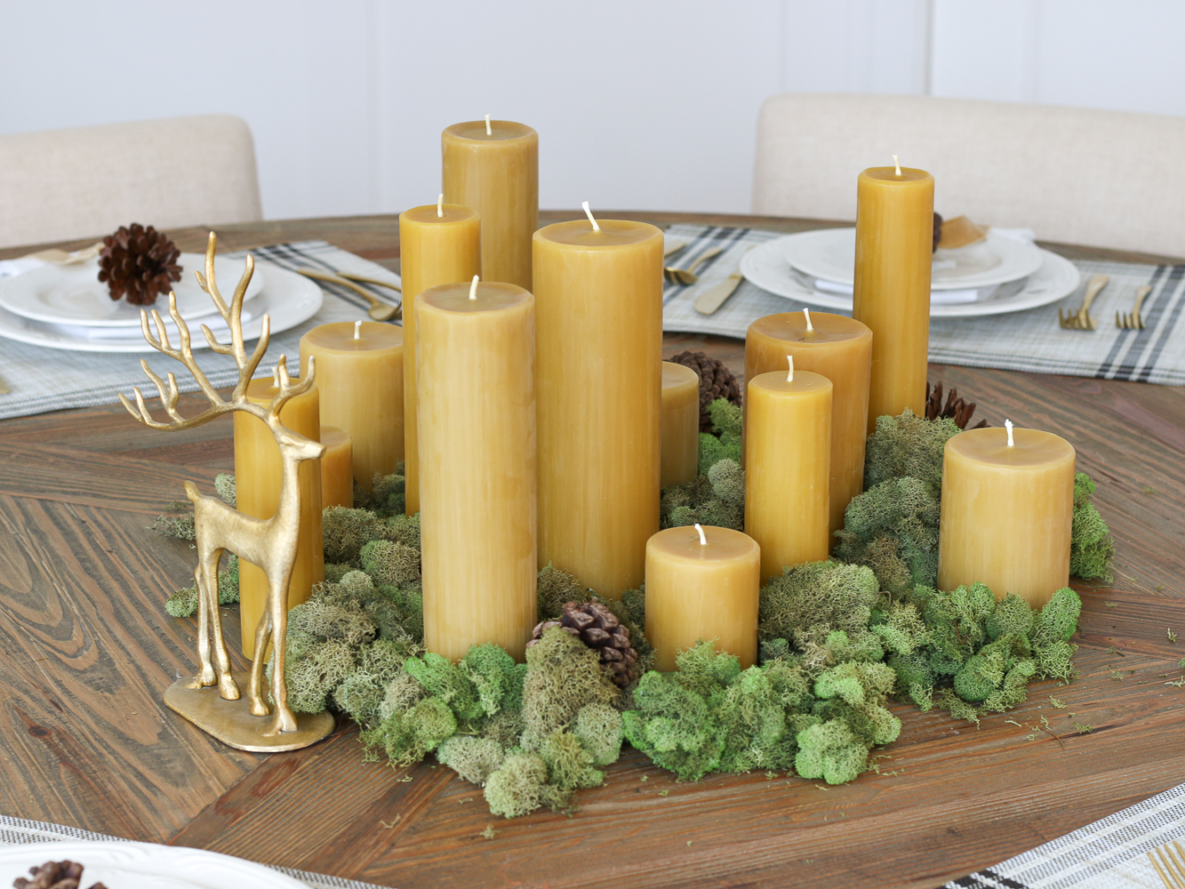 Beeswax Candles Centerpiece from The Beeswax Co.
