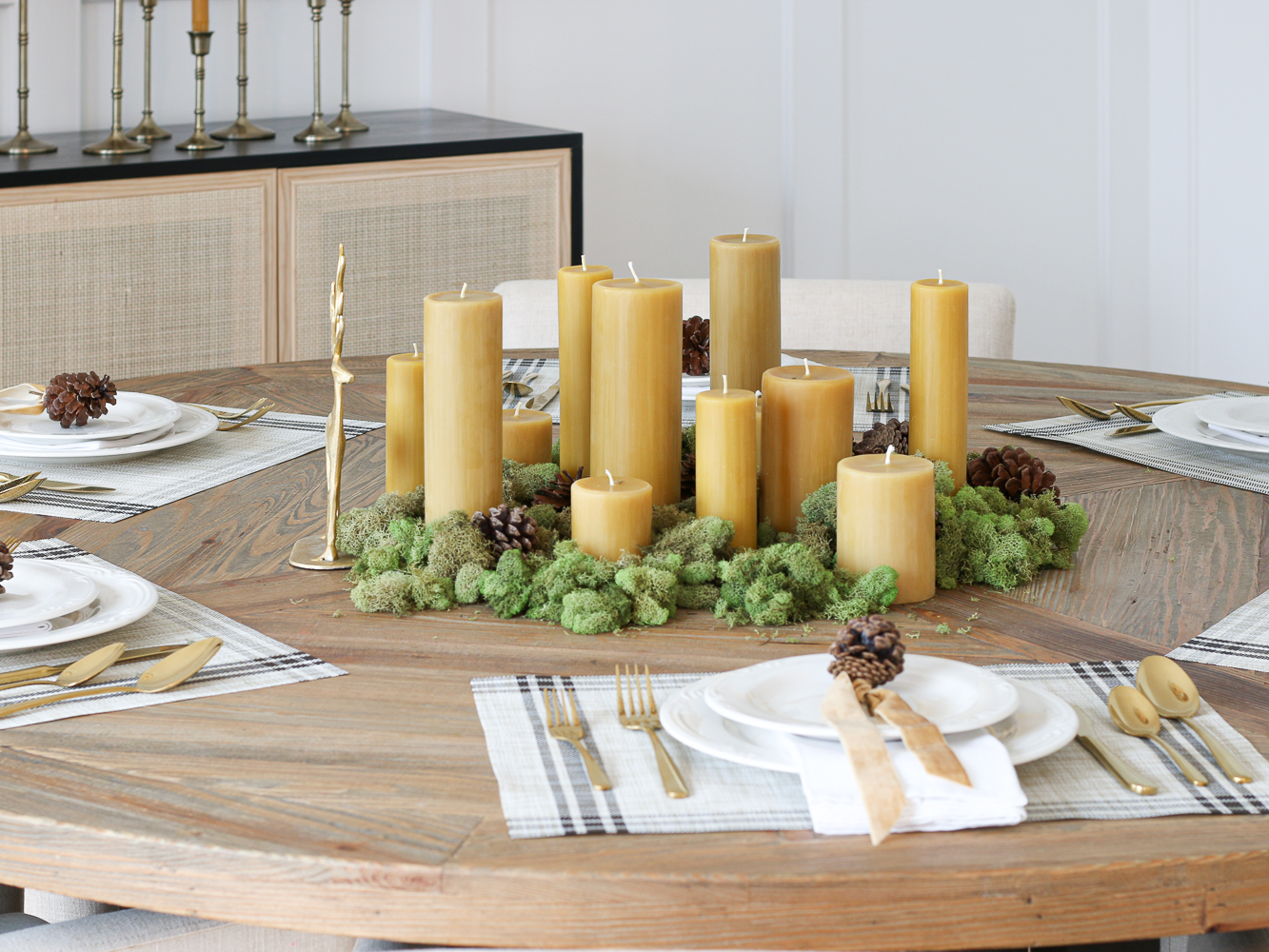 Beeswax Candles Centerpiece from The Beeswax Co.
