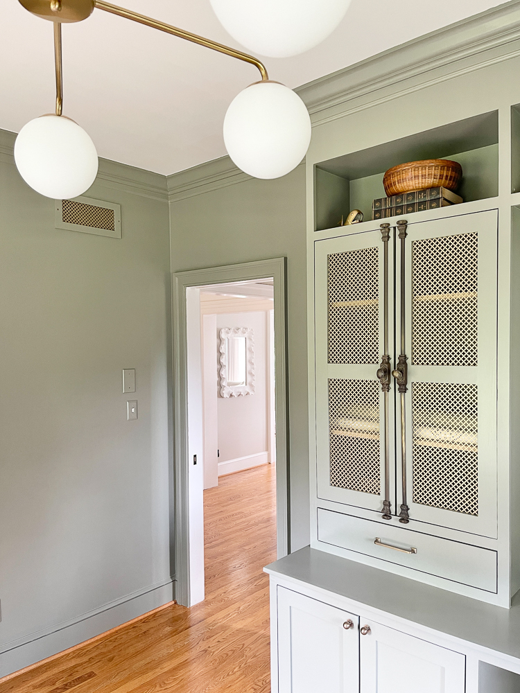 decorative air return cover, metal mesh insert cabinet doors, Cremone bold hardware