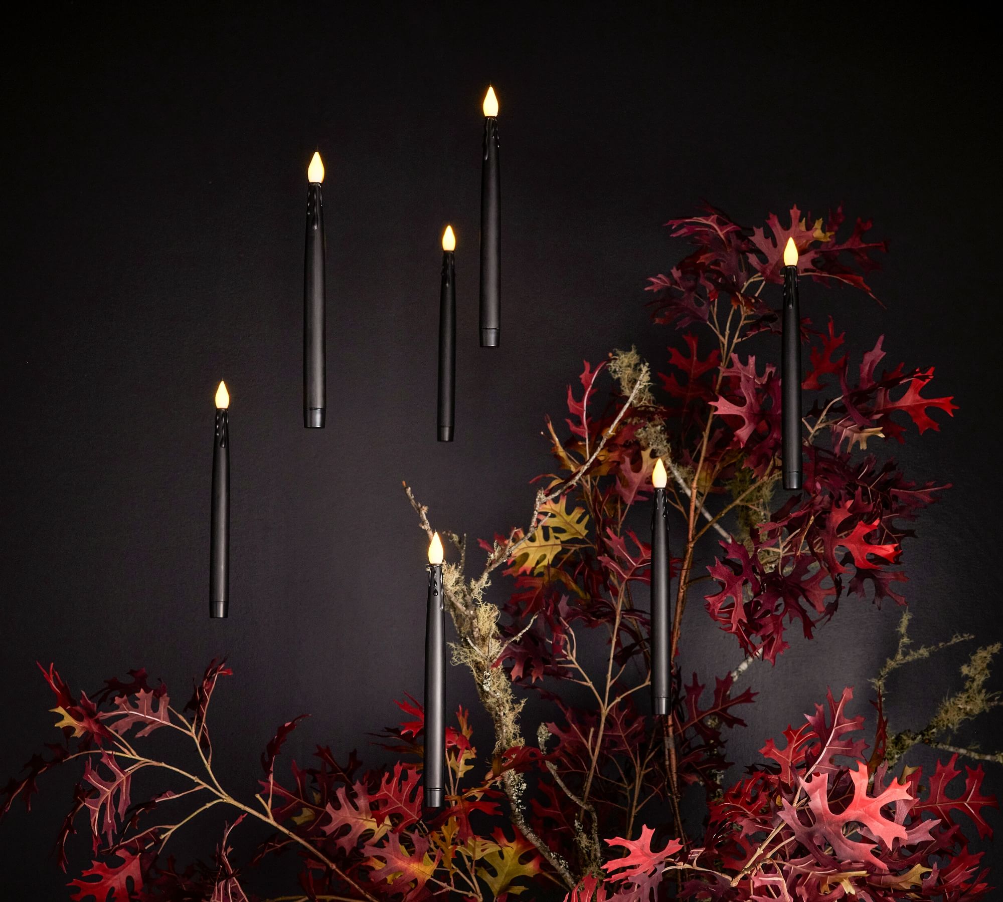 black floating taper candles, Harry Potter, classy halloween decor