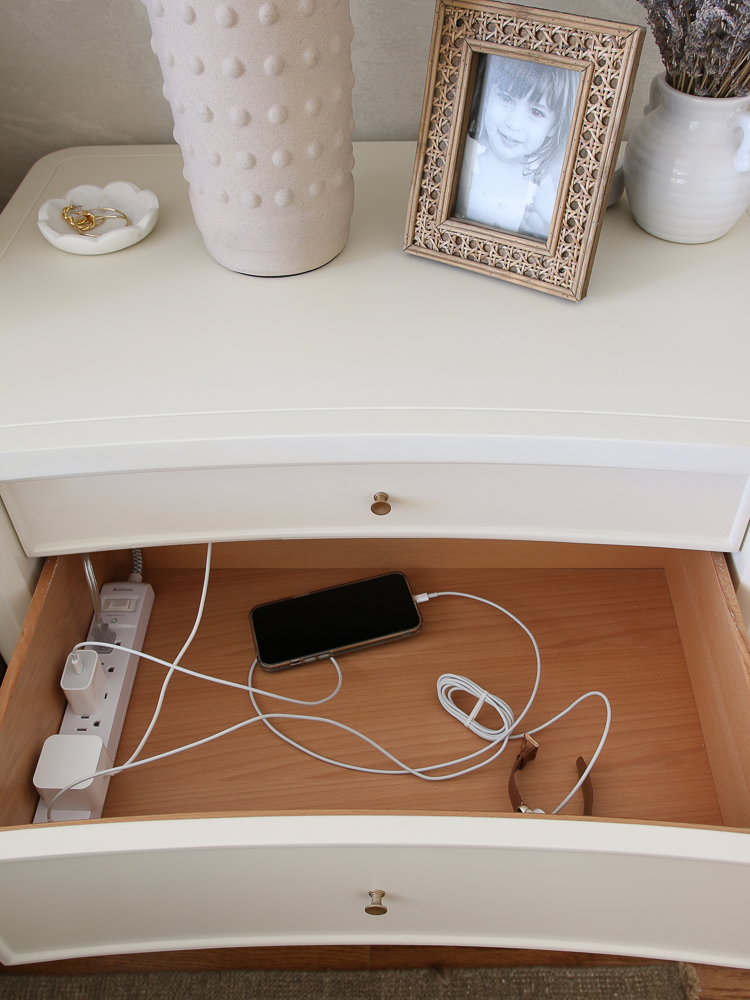 charging drawer nightstand diy