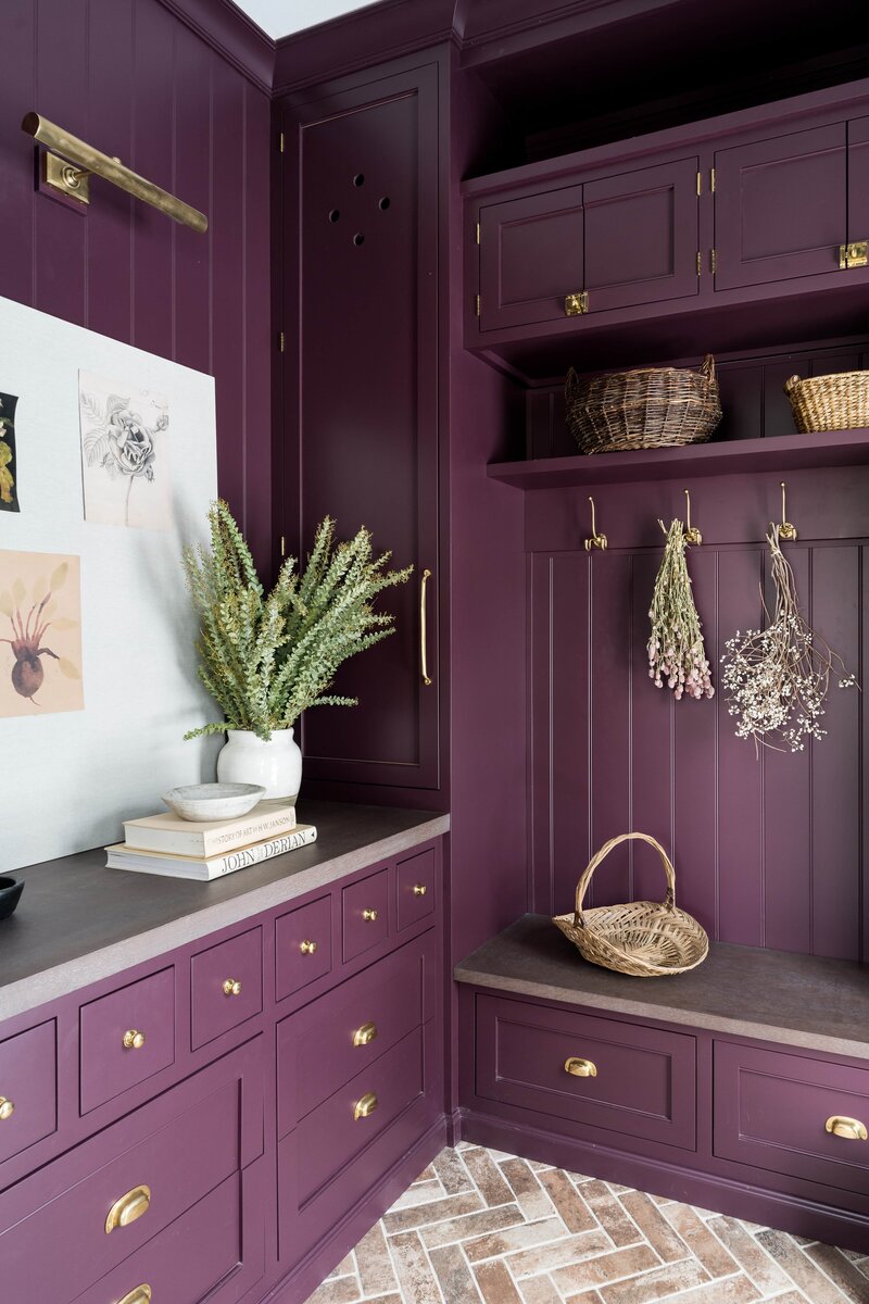 Whittney Parkinson image of purple cabinetry