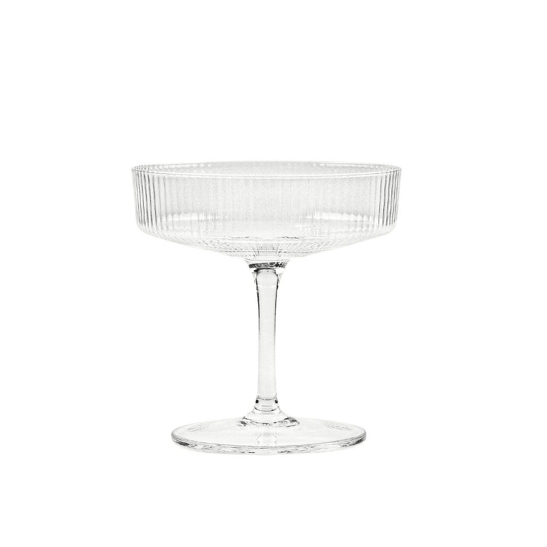 fancy coupe glasses used in an easy thanksgiving table setting