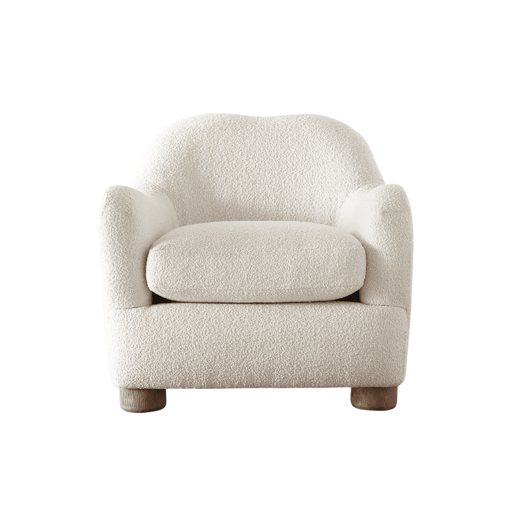 white boucle chair from CB2