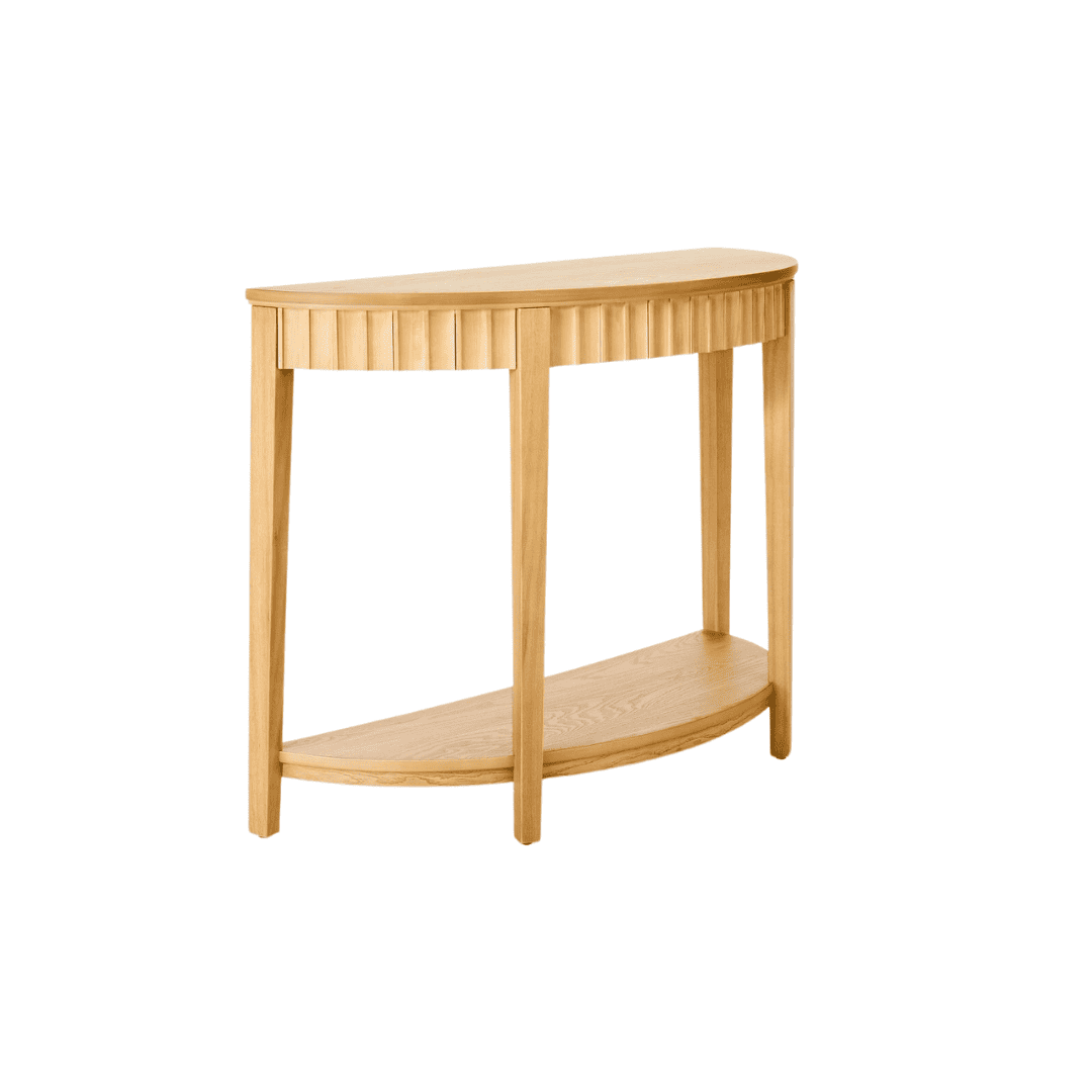 small curved Thousand Oaks console table for entryway