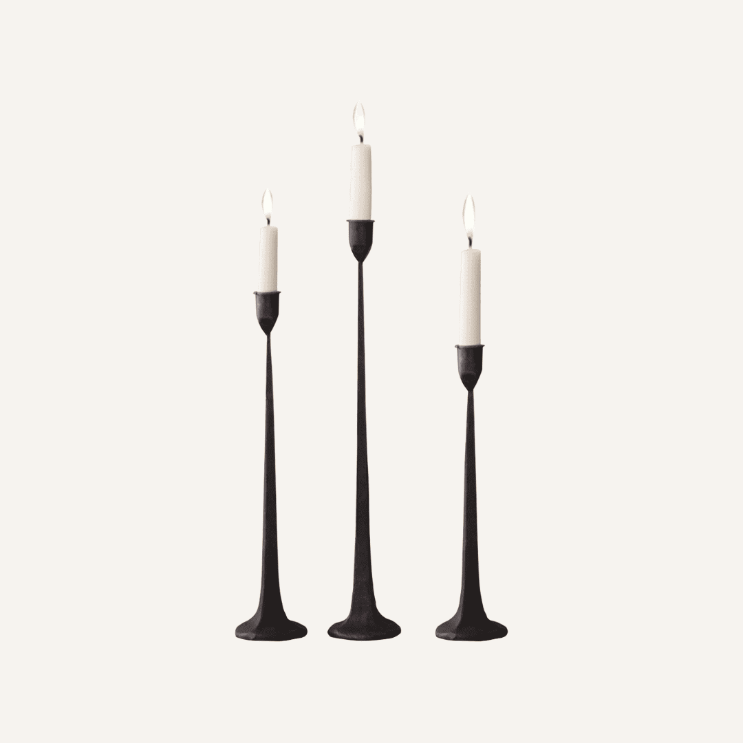 iron taper candle holders