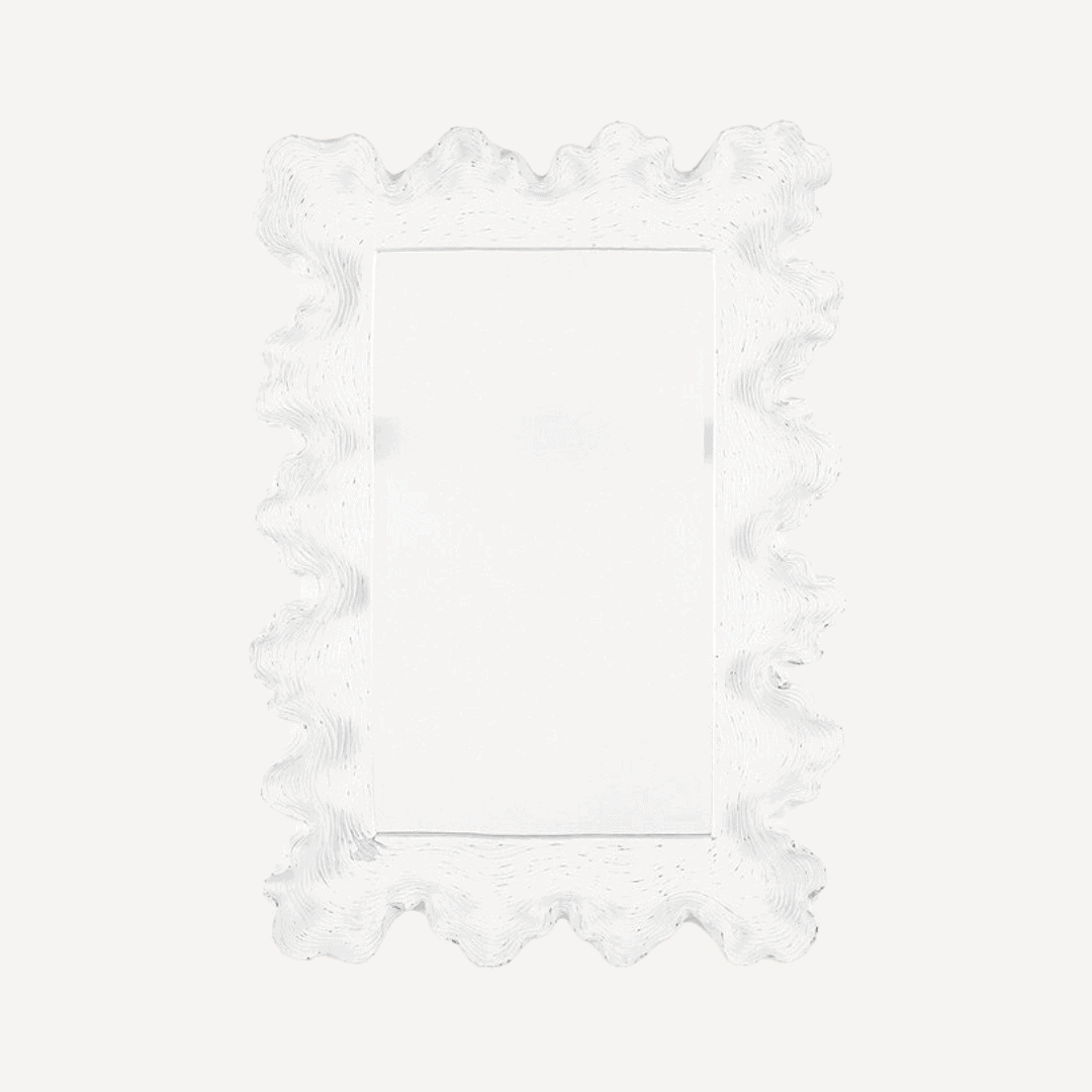 white scalloped mirror Ballard Designs