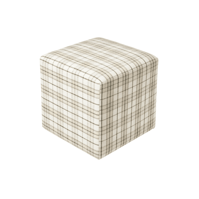 plaid cube ottoman