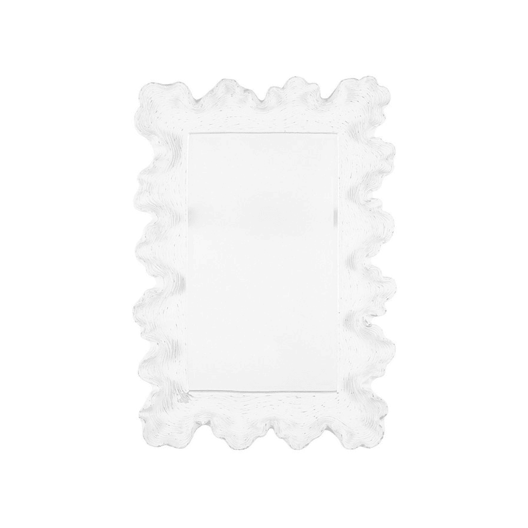 white scalloped mirror from Ballard Design