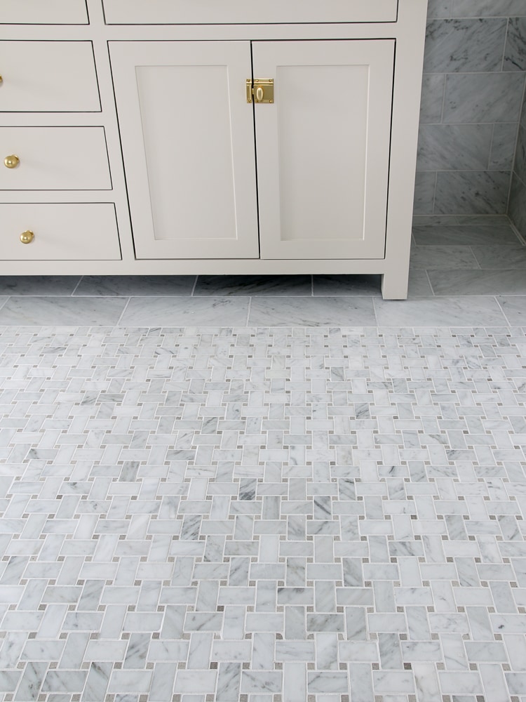 marble bathroom flooring ideas for Carrara marble