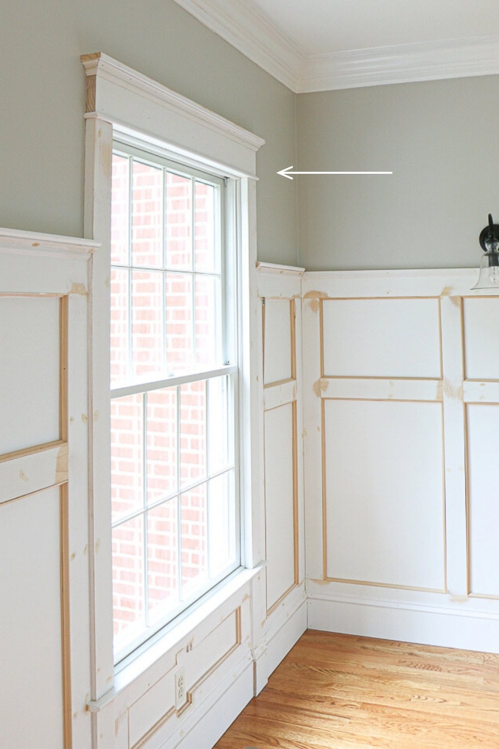 dining room makeover with wall molding