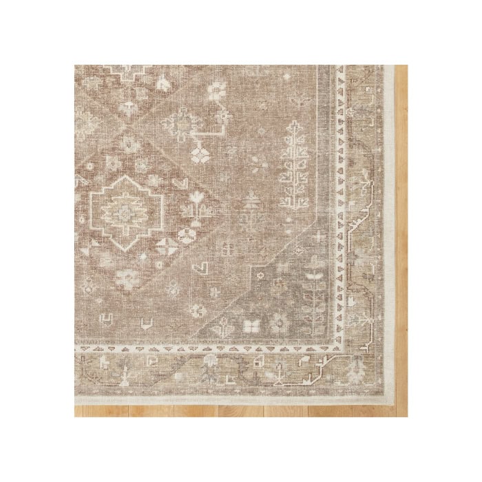 dining room rug, hand-knotted, Rejuvenation, neutral colors,
